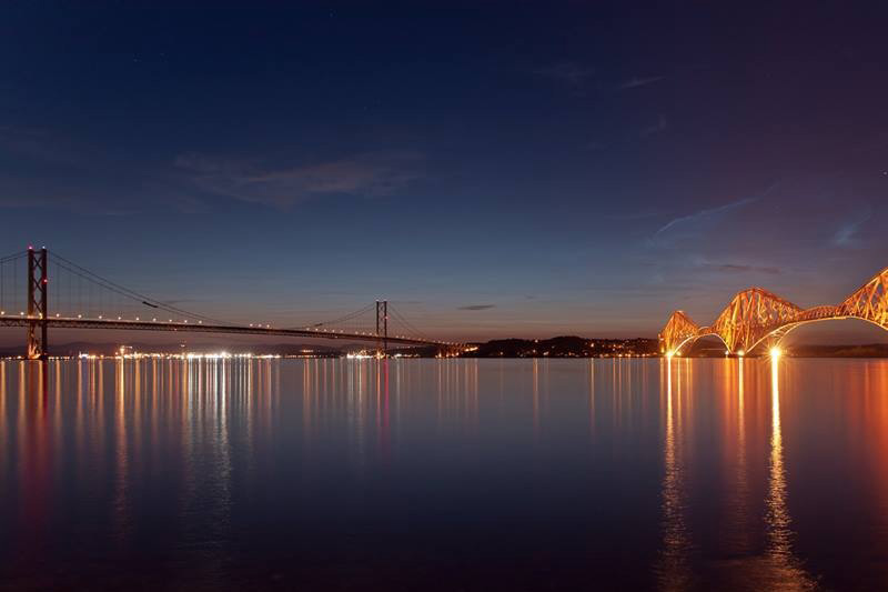 Forth Road Bridges at Night